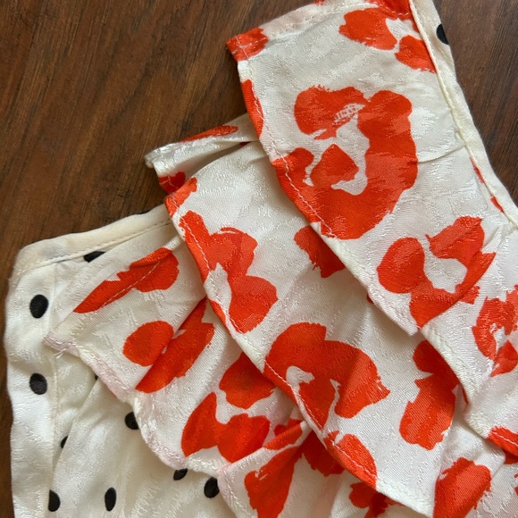 RIXO Polka Dot Dress With Ruffles Women’s Size Medium - Picture 4 of 8